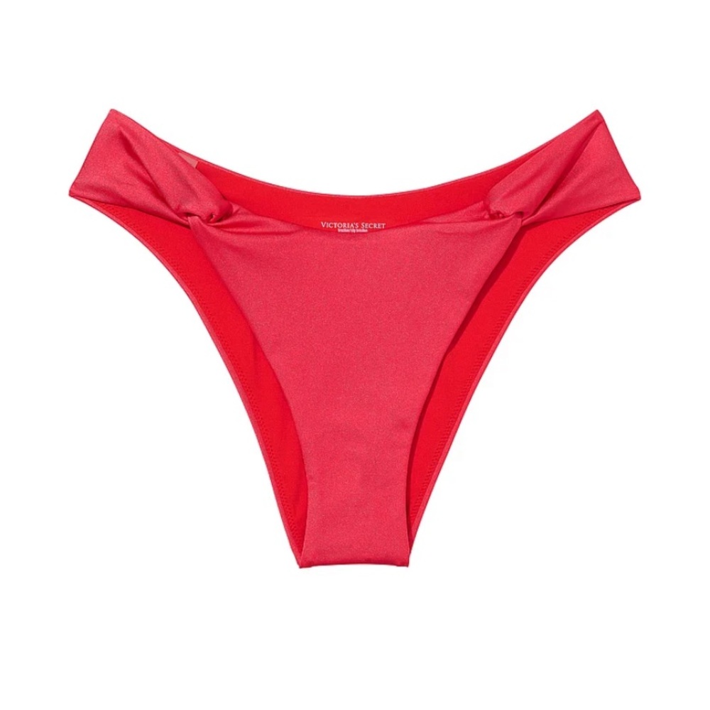 Victoria's Secret Swim Twist Brazilian Bikini Bottom Wild Strawberry XS